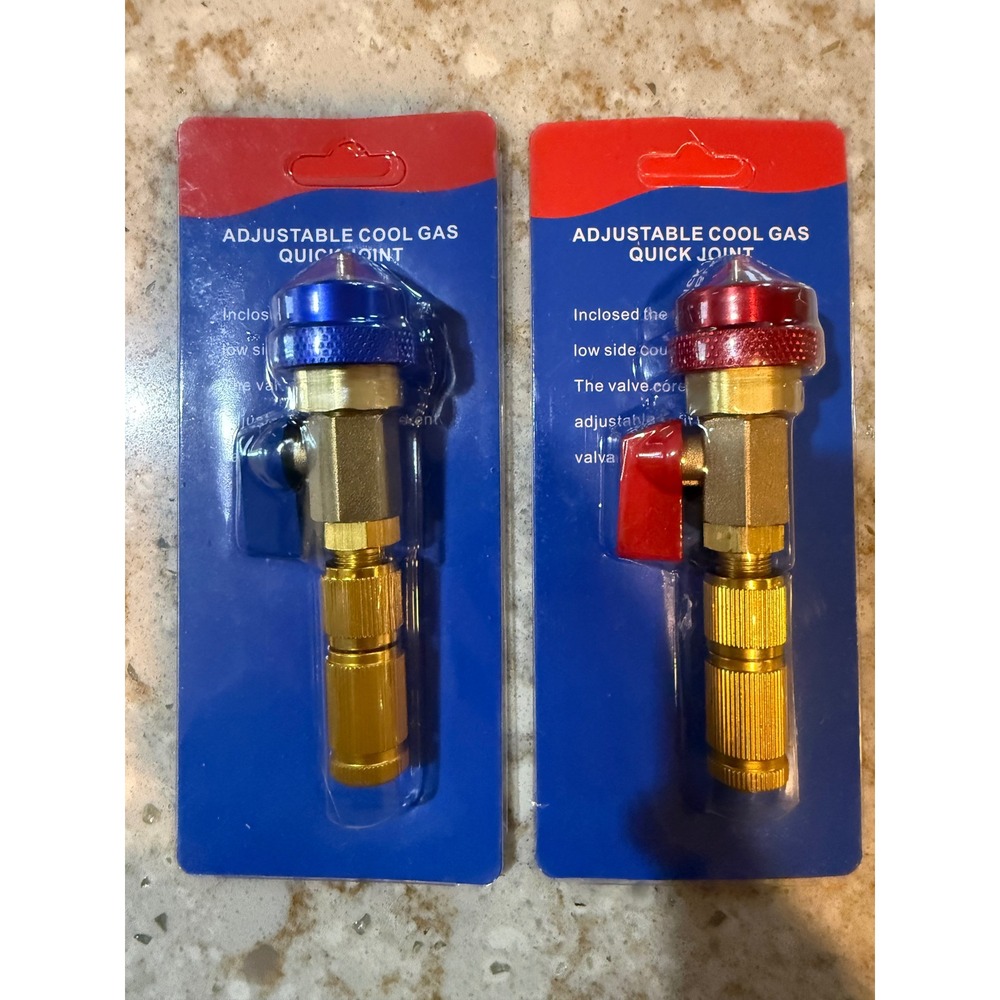 Adjustable Cool Gas Quick Joint AC Coupler Set High Low Side R134a Brass Adapter